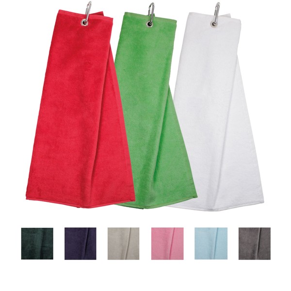 Tri Fold Velour Golf Towel 
